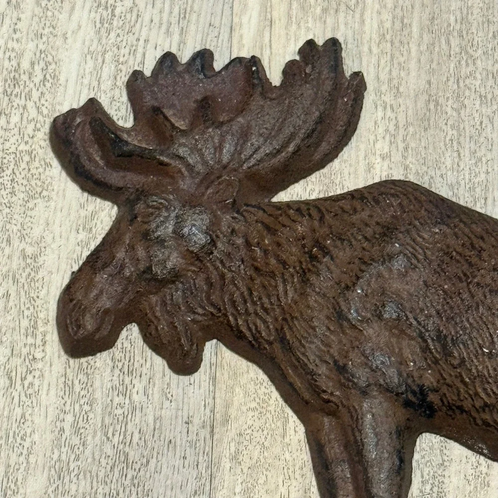 Cast Iron Moose Welcome Sign Rustic Outdoor‎ Wall Decor Heavy Duty
